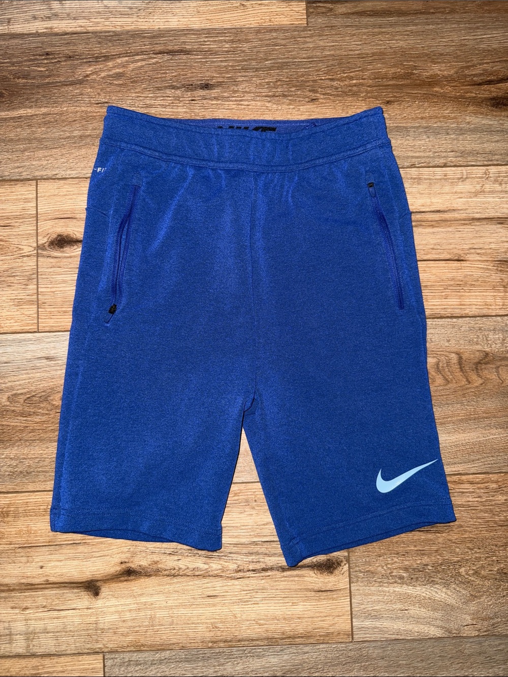 Nike Boys Royal Blue Athletic Shorts with White Swoosh